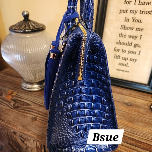 SOLD.Brahmin Vista Blue ELDORADO CAROLINE Melbourne Leather Shoulder Handbag-NWT - Picture 4 of 5